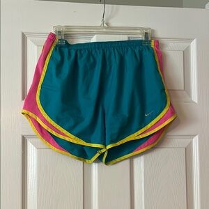 Nike Women's Blue and Pink Athletic Shorts